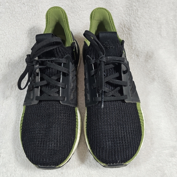 Adidas Ultraboost 19 Tech Green/Black Running Shoes G27511 Men's Size 7.5 - Picture 10 of 12